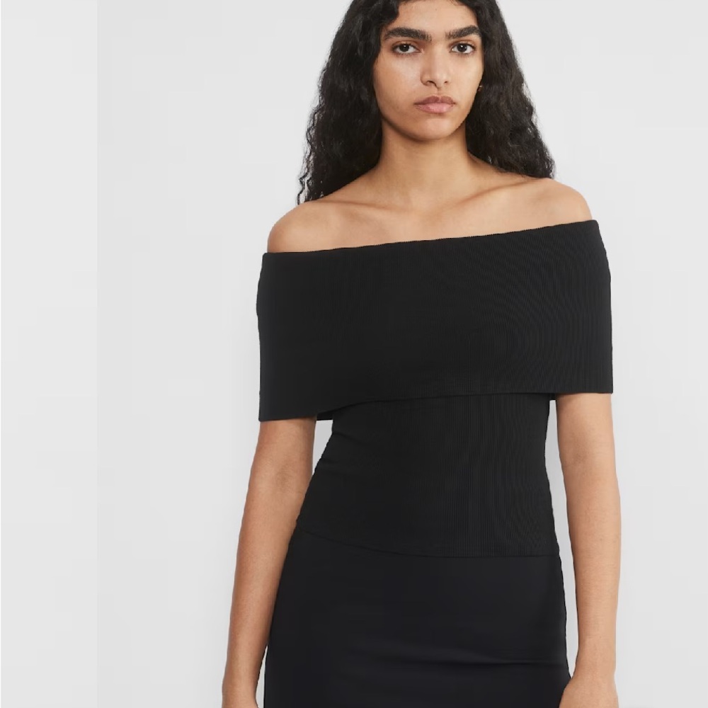 Off-Shoulder Black Top